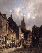 Adrianus Eversen A Dutch Street Scene oil painting artist